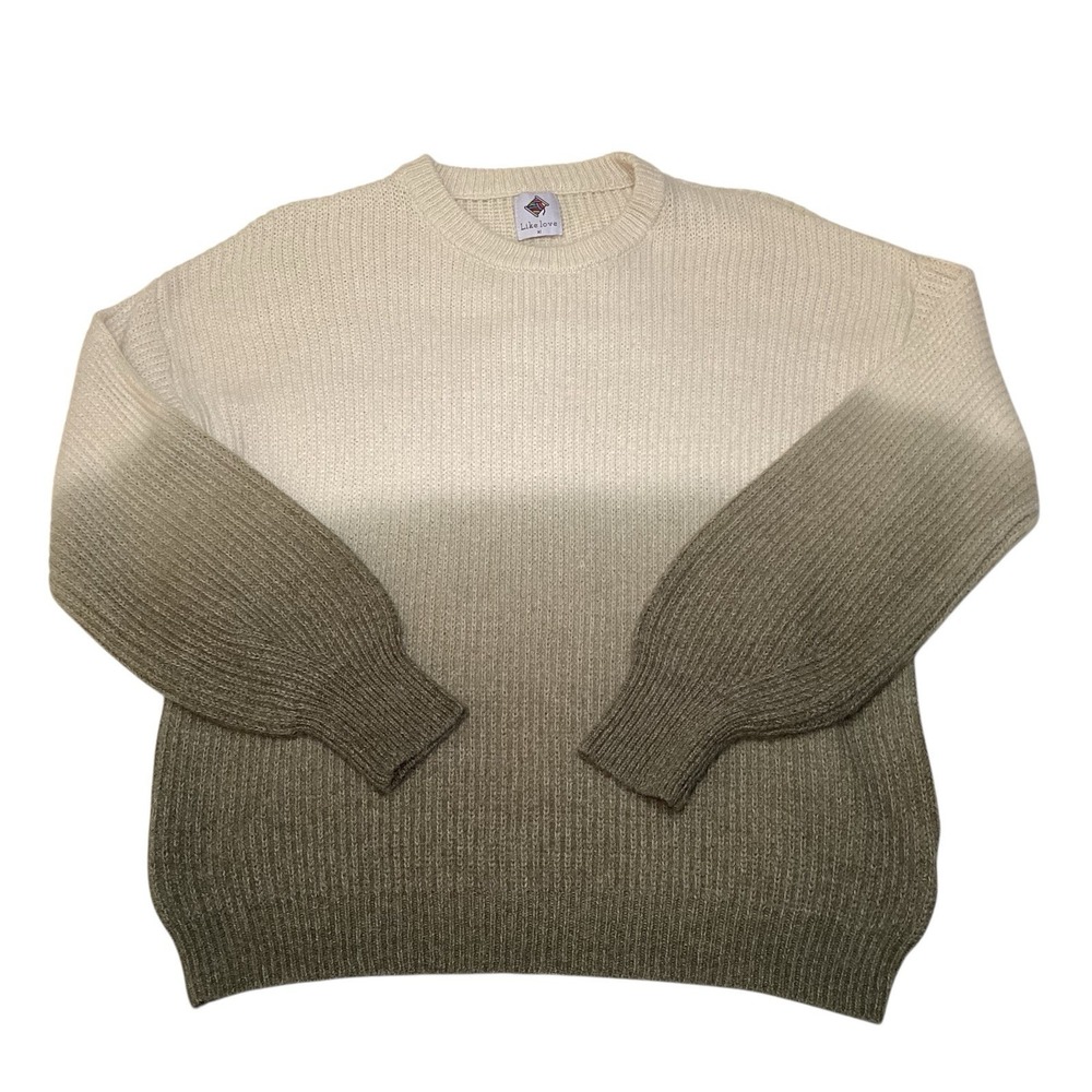 Like Love Ombre Knit Sweater Women's XL Oversized‎ Crewneck Pullover